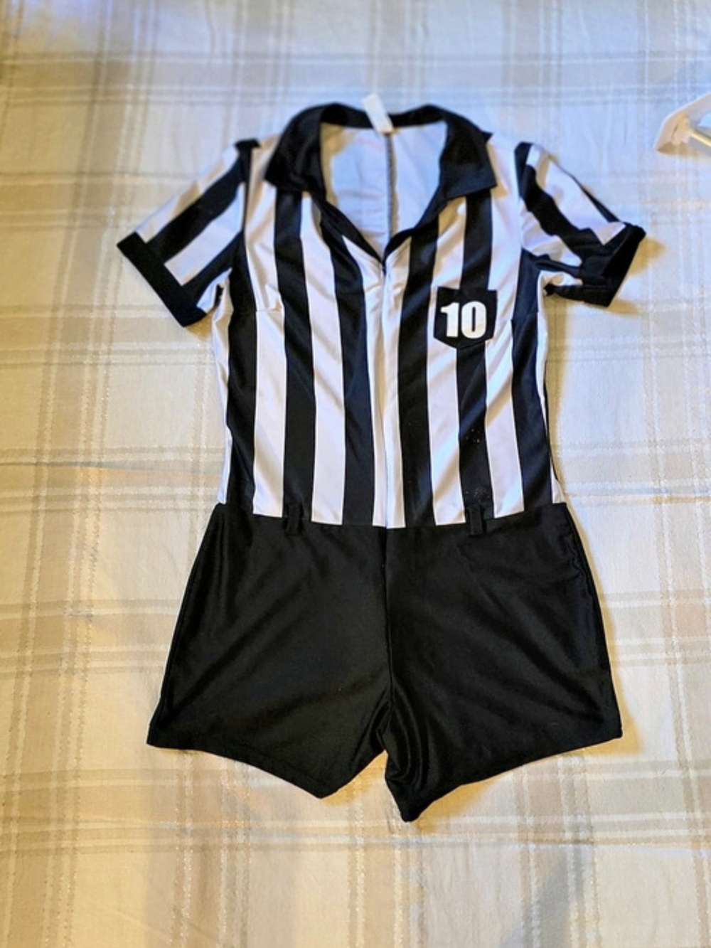 Black & White Striped Referee Halloween Costume